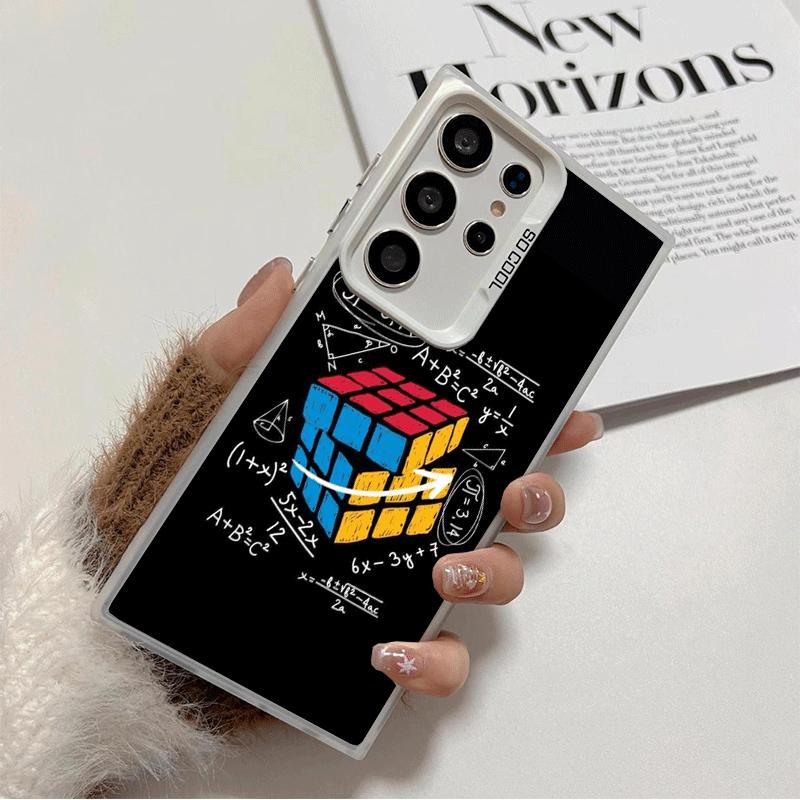 Rubik Cube Formula Spoofs Math Soft Phone Case for Samsung Galaxy S24 S25 FE S26 Edge S23 Ultra S22 Plus S21 + Shockproof Cover