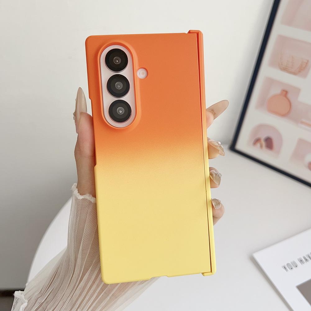 Чехол-книжка с градиентным покрытием и ощущением кожи для Samsung Galaxy Z Fold 7 fold7, приятный на ощупь, с защитой камеры