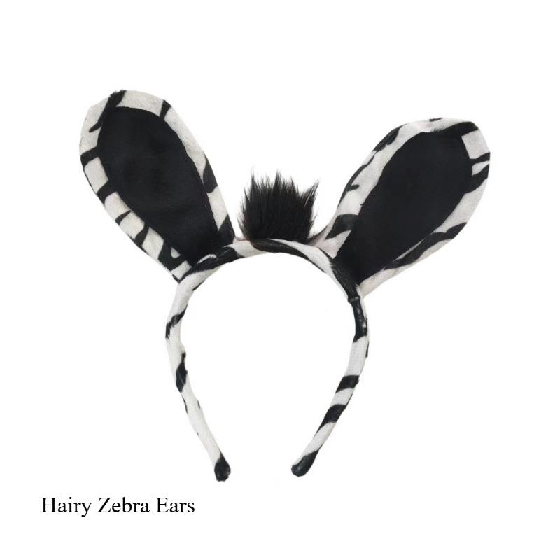Хэллоуин Зебра Повязка на голову с ушками и заколка для волос для детей, Аксессуары для костюмированной вечеринки, Подарок, Тканевые банты для волос