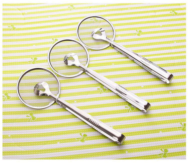 Фильтр для пищевых продуктов из кухонной ложки, устойчивый к высоким температурам фильтр для фритюрного масла, пищевой фильтр из нержавеющей стали, используемый для жарки на кухне