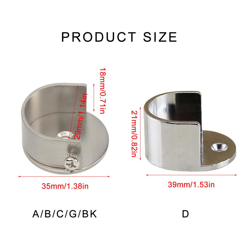 Curtain Pole Bracket Set Wall Mount Curtain Holder Brackets for 28mm Rods Modern Designing Easy Installation