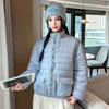 Весенняя, осенняя и зимняя короткая женская куртка 2025 года, новая, тонкая, модная, теплая, хлопковая куртка однотонного цвета, пуховая хлопковая куртка женская