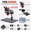 YCS 6558S Ультра HD Тринокулярный Микроскоп с Большой Основой 6.5-58 Увеличение 4K Камера для Мобильного Телефона Набор Инструментов для Микроскопа Пайки Печатных Плат