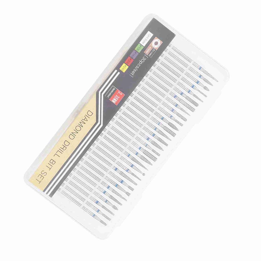 30шт. набор алмазных шлифовальных головок для маникюрного дизайна, набор для полировки, аксессуары для маникюрного аппарата B