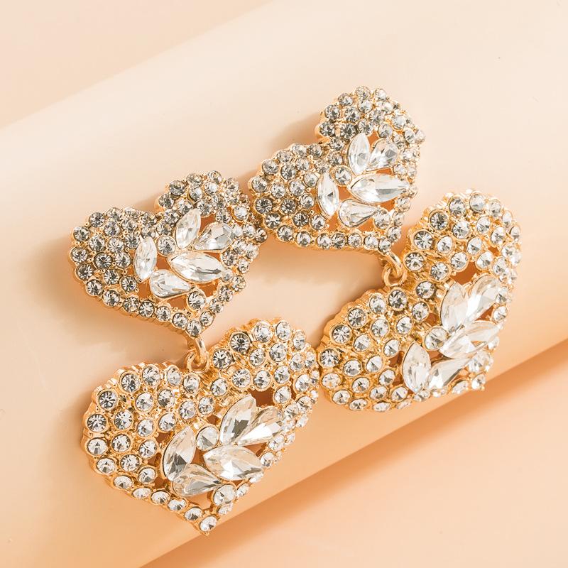 Женские серьги-капли в стиле ретро, ​​серьги-подвески из титанового стального сплава, акриловые красочные хрустальные серьги в форме сердца, геометрические украшения для ушей