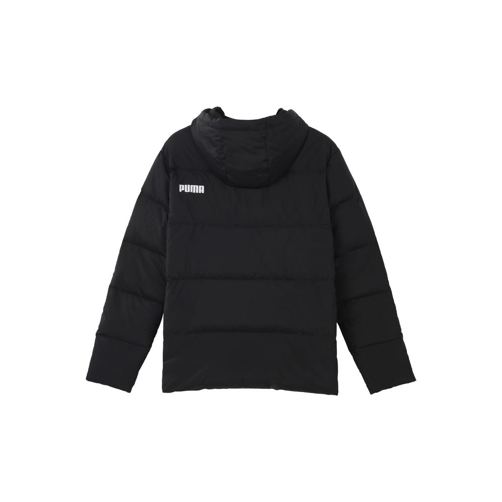 Puma Logo Warm Windproof Hooded Down Jacket Men Outerwear Black 585534-01