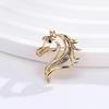 Shining Horse Head Decorative Pin Brooch Premium Alloy Material Crystal Accents Versatile For Daily Occasions Party