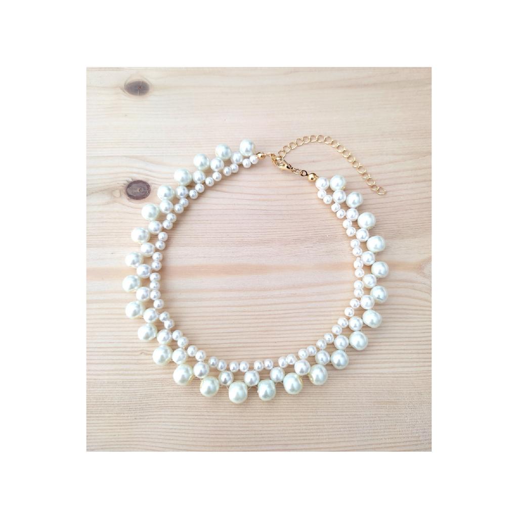 Pearl Design Gold Plated Choker Necklace