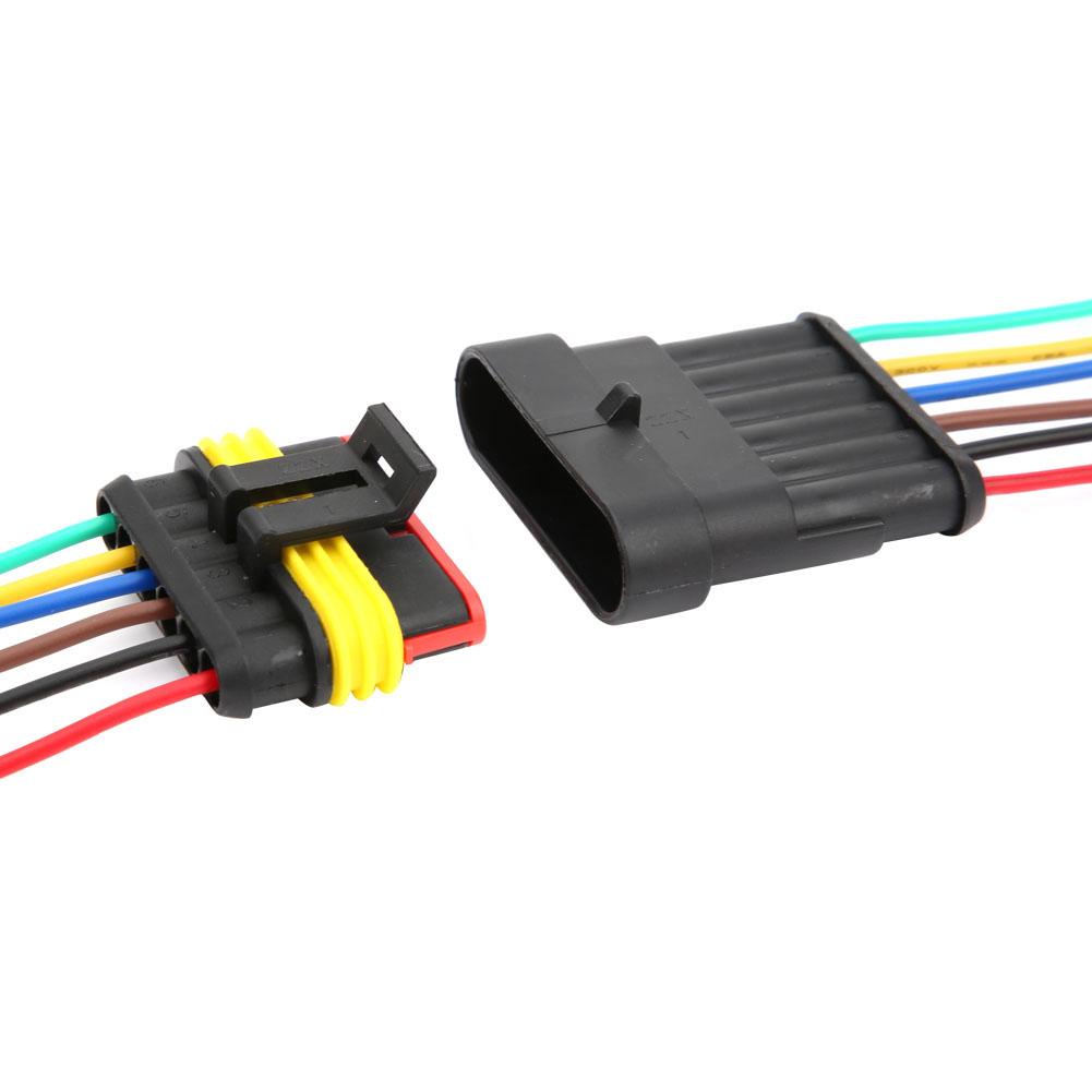 2 комплекта 456-контактных автомобильных водонепроницаемых электрических разъемов с проводным кабелем 6P
