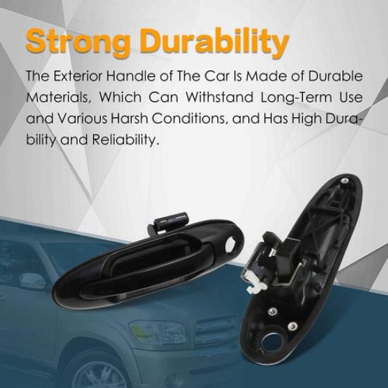 Outside Exterior Door Handle Front LH & RH Black Fits For Toyota Sequoia Tundra