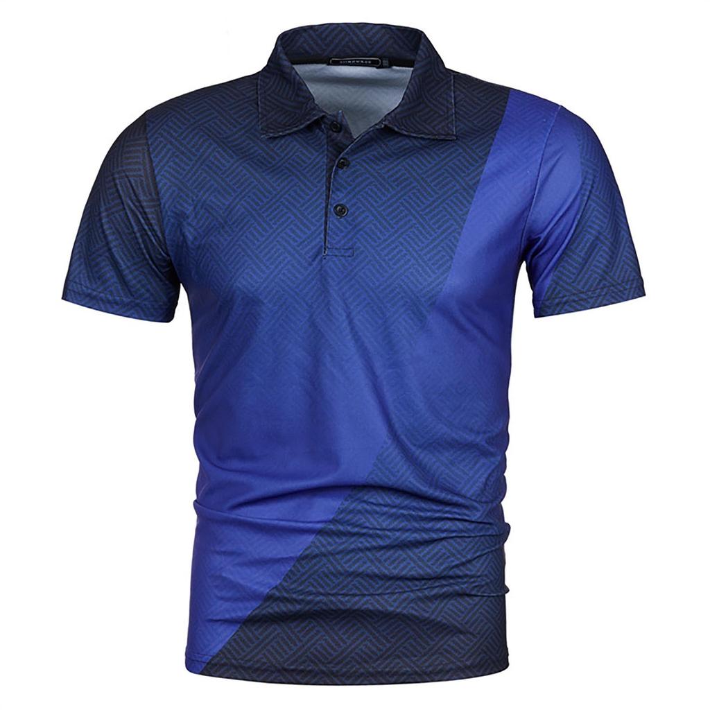 Новая мужская летняя модная повседневная рубашка-поло с 3D-принтом и лацканами, повседневный топ с коротким рукавом