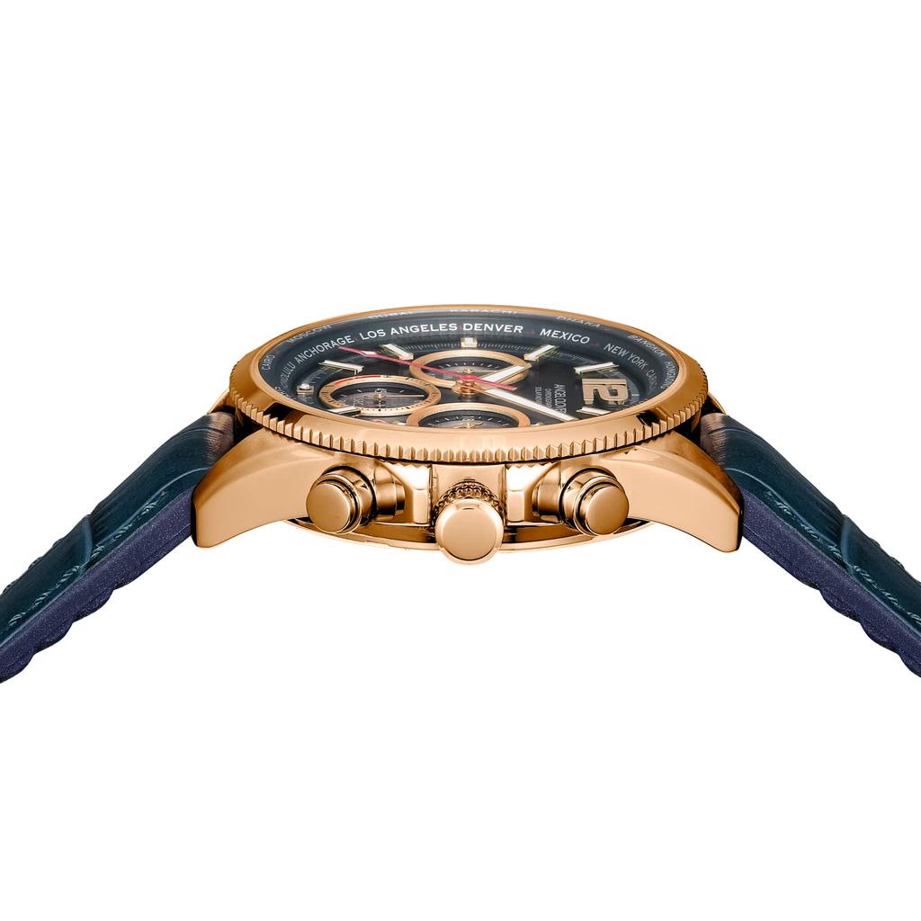 Часы Angel Clover Mondo Solar Navy Dial Stainless Steel Calf Solar Quartz 43MM Watch [ANGELCLOVER] Кожа/резина MOS42PNV-NV Мужские