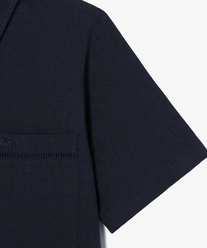 LACOSTE Женская льняная ажурная рубашка с коротким рукавом Cf197E-56G Hde
