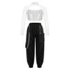 Kids Girls Casual Outfits Long Sleeve Mock Neck Crop Top with Elastic Waistband Pants for Hip-hop Street Dance