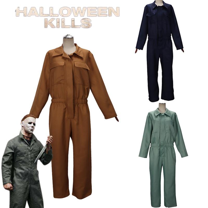 Хэллоуин убивает Костюм для косплея Майкла Майерса Комбинезон для взрослых Высококачественный полиэстер