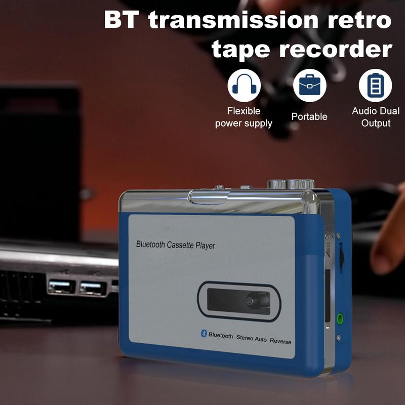 Портативный ретро кассетный музыкальный плеер Персональный Walkman Tape Поддержка 3,5 мм Наушники Беспроводной Bluetooth Кассетный плеер Передача