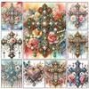 5DDIY Diamond Painting Colorful Cross Butterfly Jewelry Cross Embroidery Set with Diamond Embroidery Flower Home Decoration