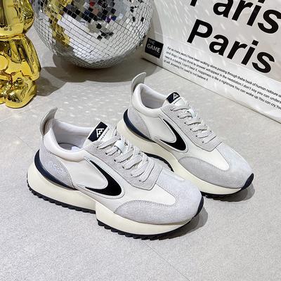 Обувь Forrest Gump из натуральной кожи с небольшой талией, женские весенние новые модные повседневные спортивные туфли для пап на толстой подошве