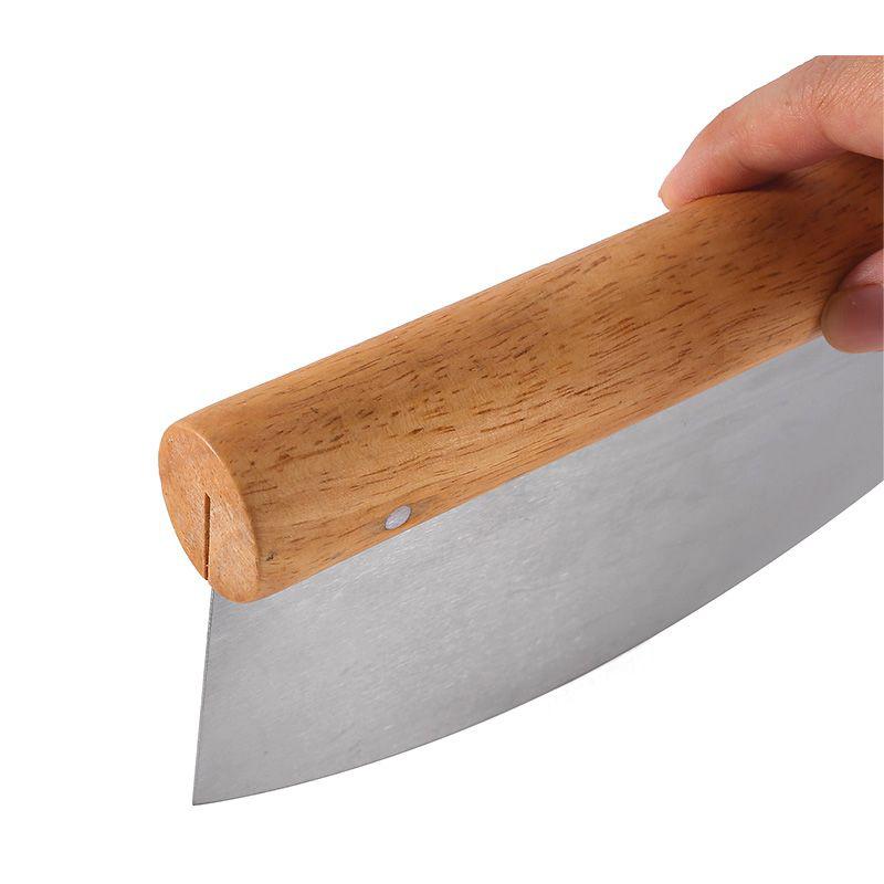 Скребок и резак для теста из нержавеющей стали, измельчитель для выпечки с деревянной ручкой, кухонные инструменты для выпечки своими руками для домашнего хозяйства