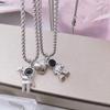1Pair Spaceman Magnetic Pendant Necklace Astronaut Star Necklace Couple Necklace