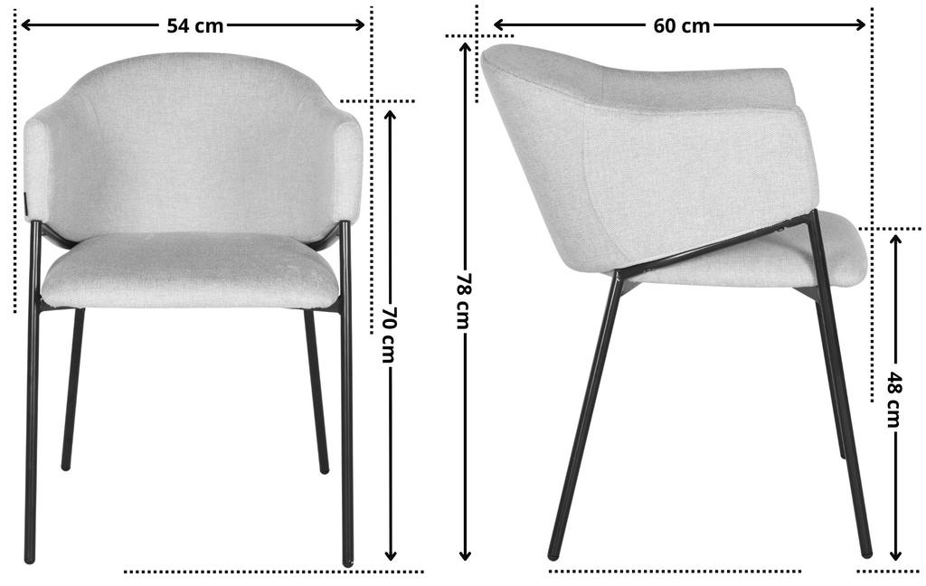SARANO upholstered chair, gray fabric