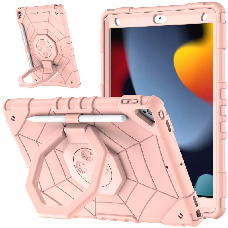 IPad 7/8/9 10.2 Inch Case 2-in-1 Shockproof PC Silicone 360 Rotating Stand Handbag