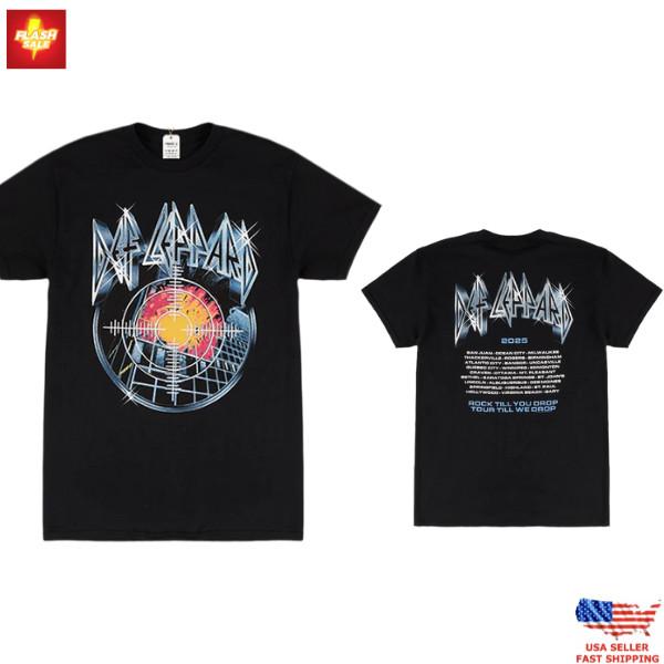 New Apparel Def Leppard 2025 Tour T-Shirt Rock Till You Drop Concert Tee Unisex T-Shirt