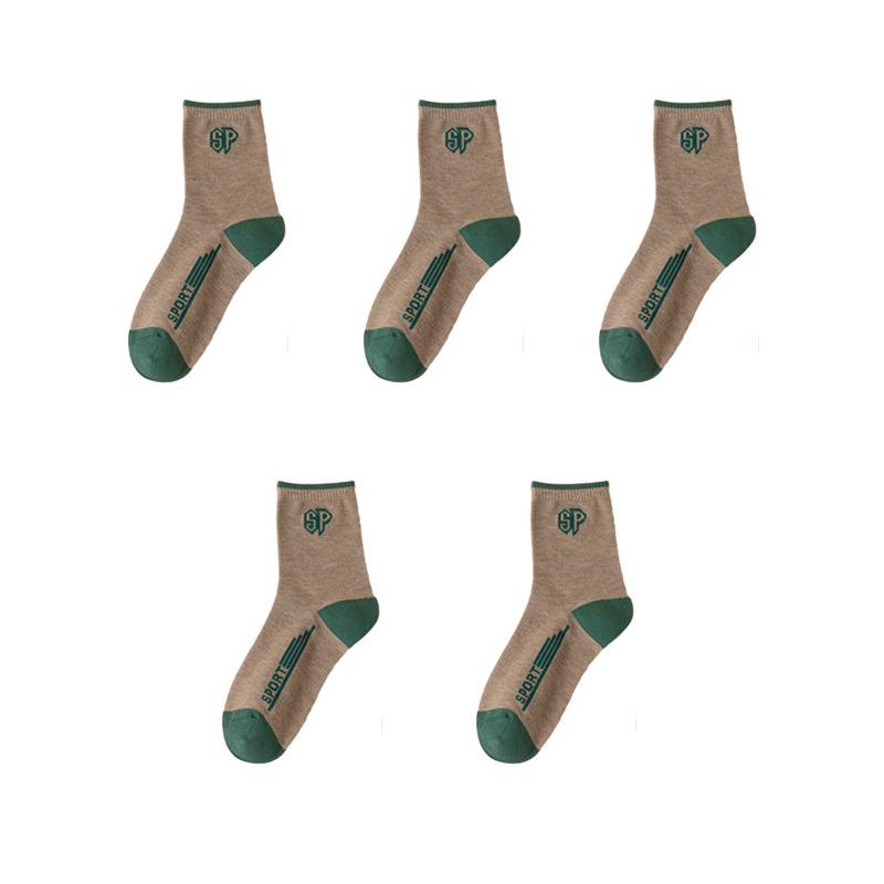 Модные корейские мужские спортивные носки средней длины, впитывающие пот, для осени и зимы