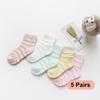 5Pairs/lot 0-2Y Baby Socks Summer Cotton Striped Heart Thin Kids Socks Solid Girls Mesh Cute Newborn Boy Toddler Socks Baby