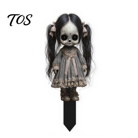 Weather Resistant Yard Decor Halloween Scarecrow Garden Stake, 2D Flat Creepy Zombie Ornament, Spooky Doll Waterproof Signs Decoration, Scary Art Sign