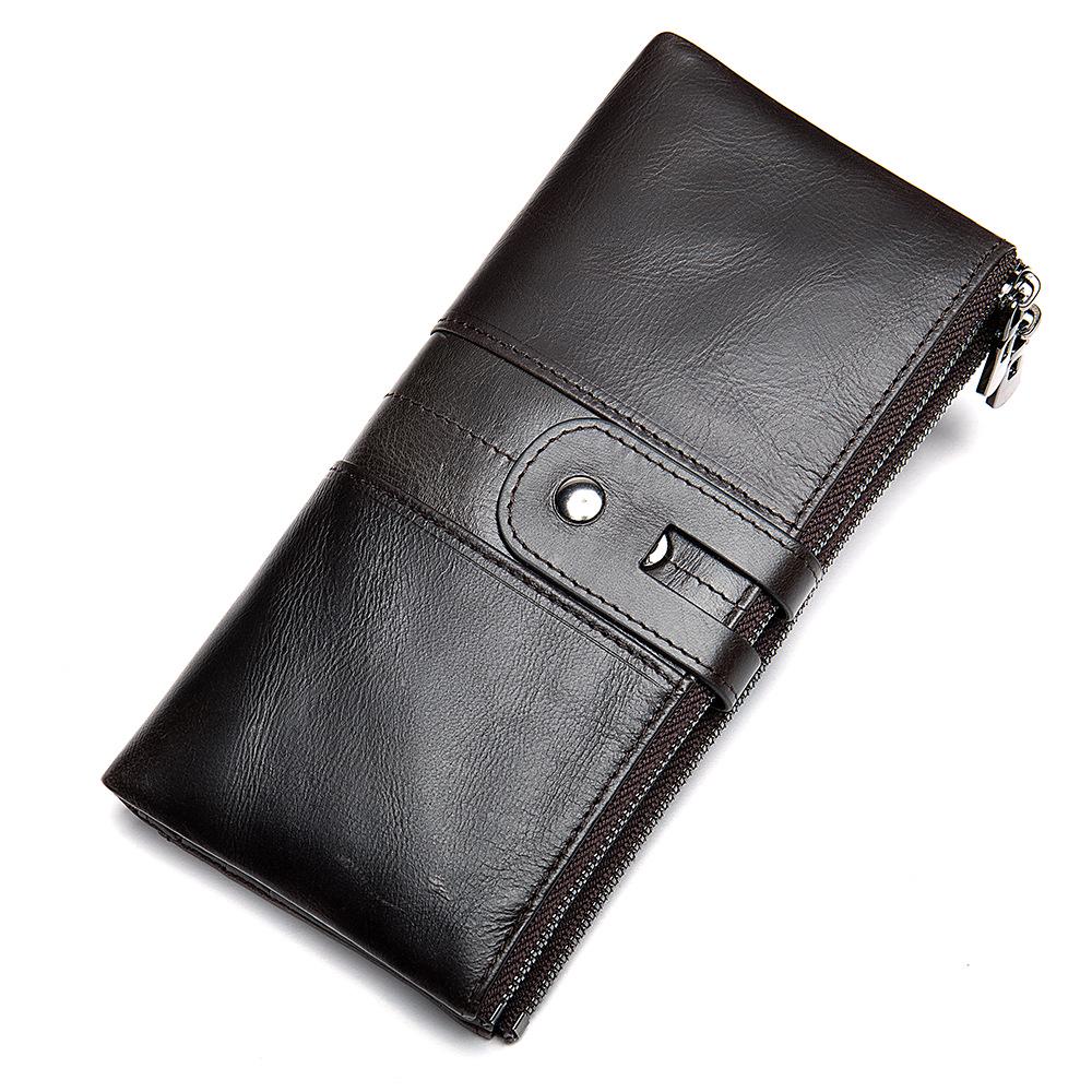 Marlonte Women's High-End Retro Leather Wallet & Clutch - Anti-Magnetic, Multifunctional Long Design In Top Layer Cowhide