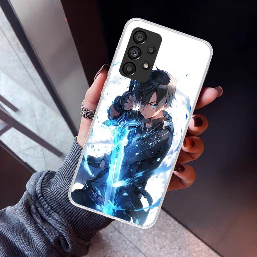 Чехол для телефона Sword Art Online Кирито для Samsung Galaxy A17 A57 A37 A16 A26 A36 A56 A15 A25 A35 A55 A14 A13 A54 A53 A34 A24 A33 A2