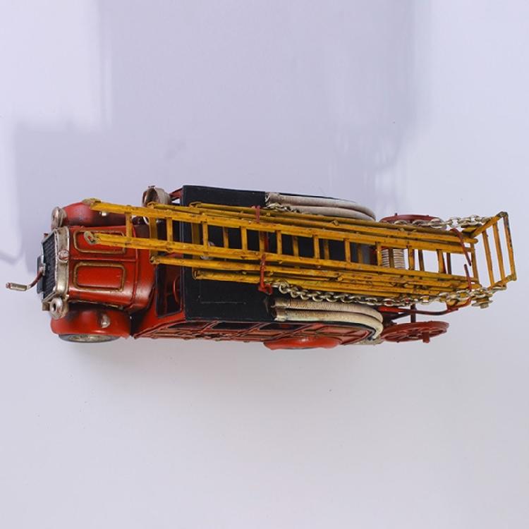 Винтажная модель пожарной машины с лестницей Кованое железо Украшение Общежитие Гостиная