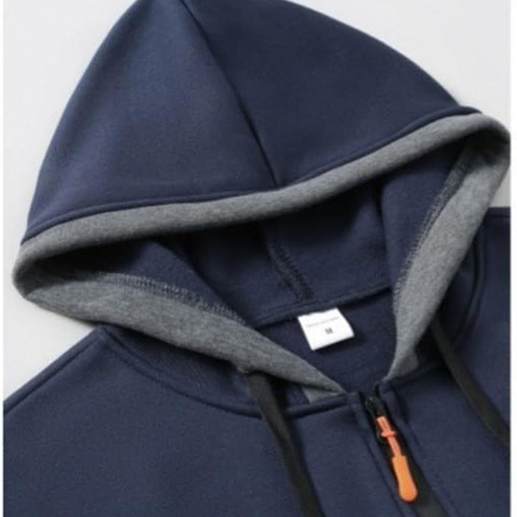 Men's Hoodie Jackets With Pockets Long Sleeve Zipper Drawstring Hooded Sweatshirt Comfort Cotton Coat
