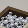10PCS Beautiful Shank Buttons Round Gold Color Pearlized Shank Buttons Woman's Blouse Coat Clothes Accessories
