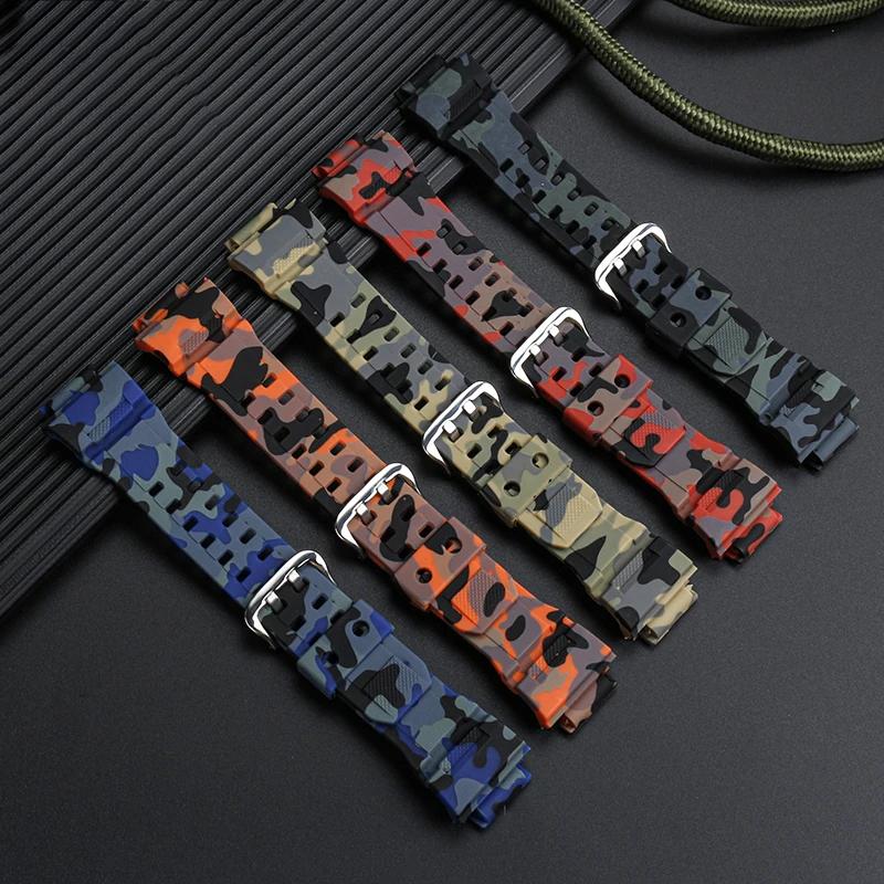 Silicone Rubber Watch Band For Casio G Shock GW9400 GW 9400 GW9200 Camouflage Color Strap Waterproof Men's Bracelet Accessories