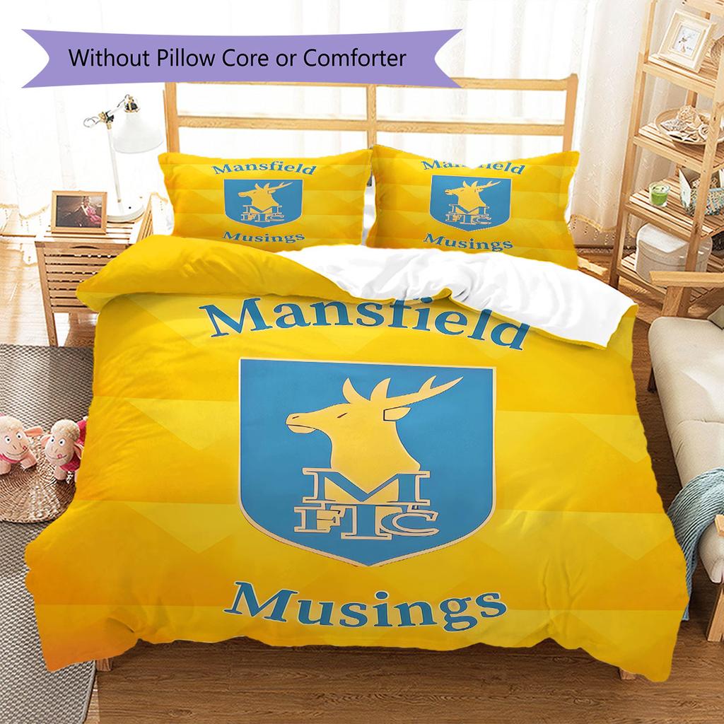 MansfieldFC Pattern Bedding Quilt Set Quilt Cover Pillowcase Home Decoration Birthday Gift (1 * duvet cover + 2 * pillowcase, without core)