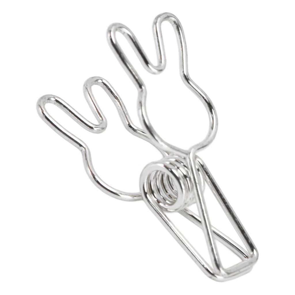 20 шт. Зажимы Многоцелевые Многофункциональные Гальваническое покрытие Полые Металлические Папки Сильный Пружинный ЗажимСеребристый