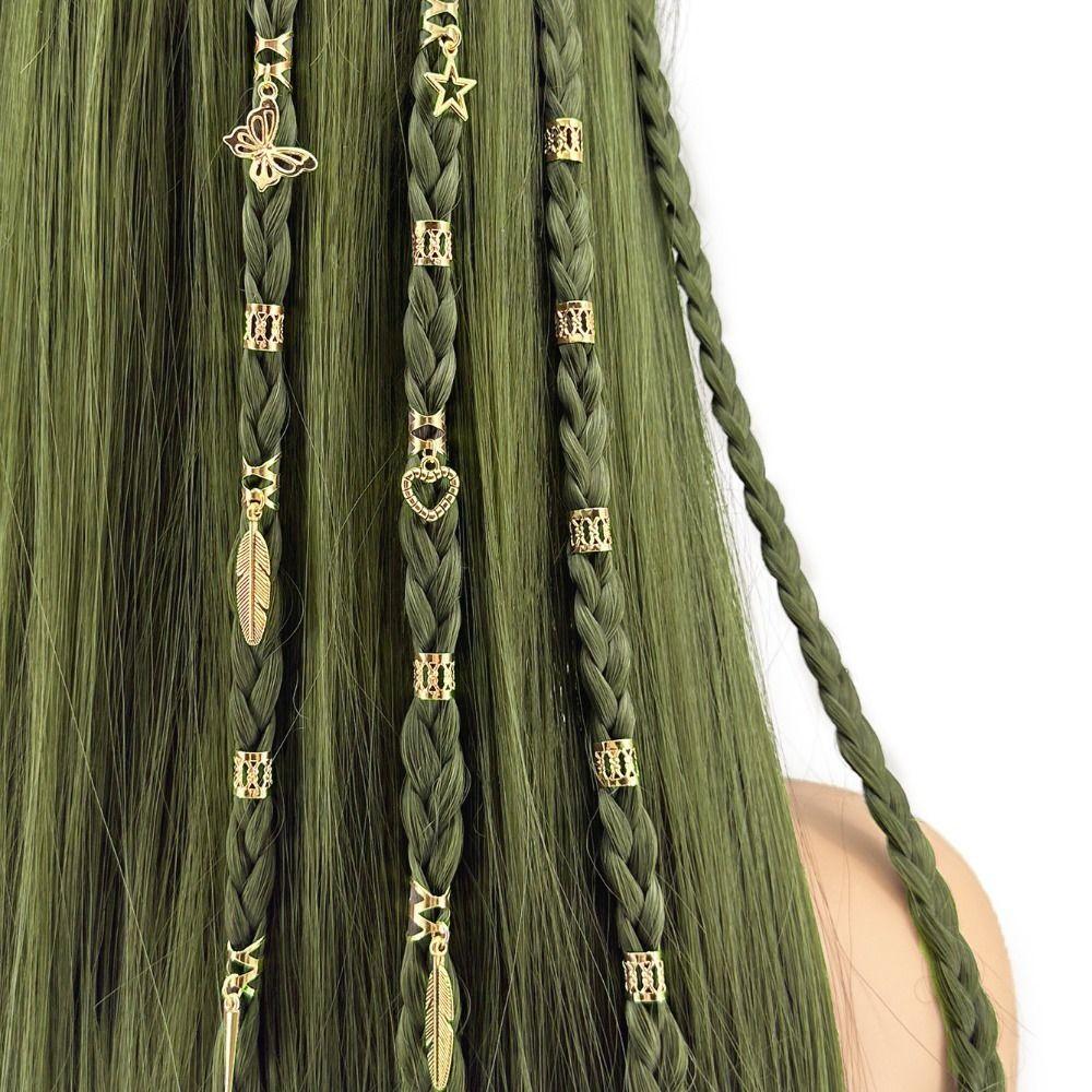 26pcs Dread Locks Hollow Out Hair Ring Hair Braiding Hair Braid Tubes Dreadlocks Beads  Decor