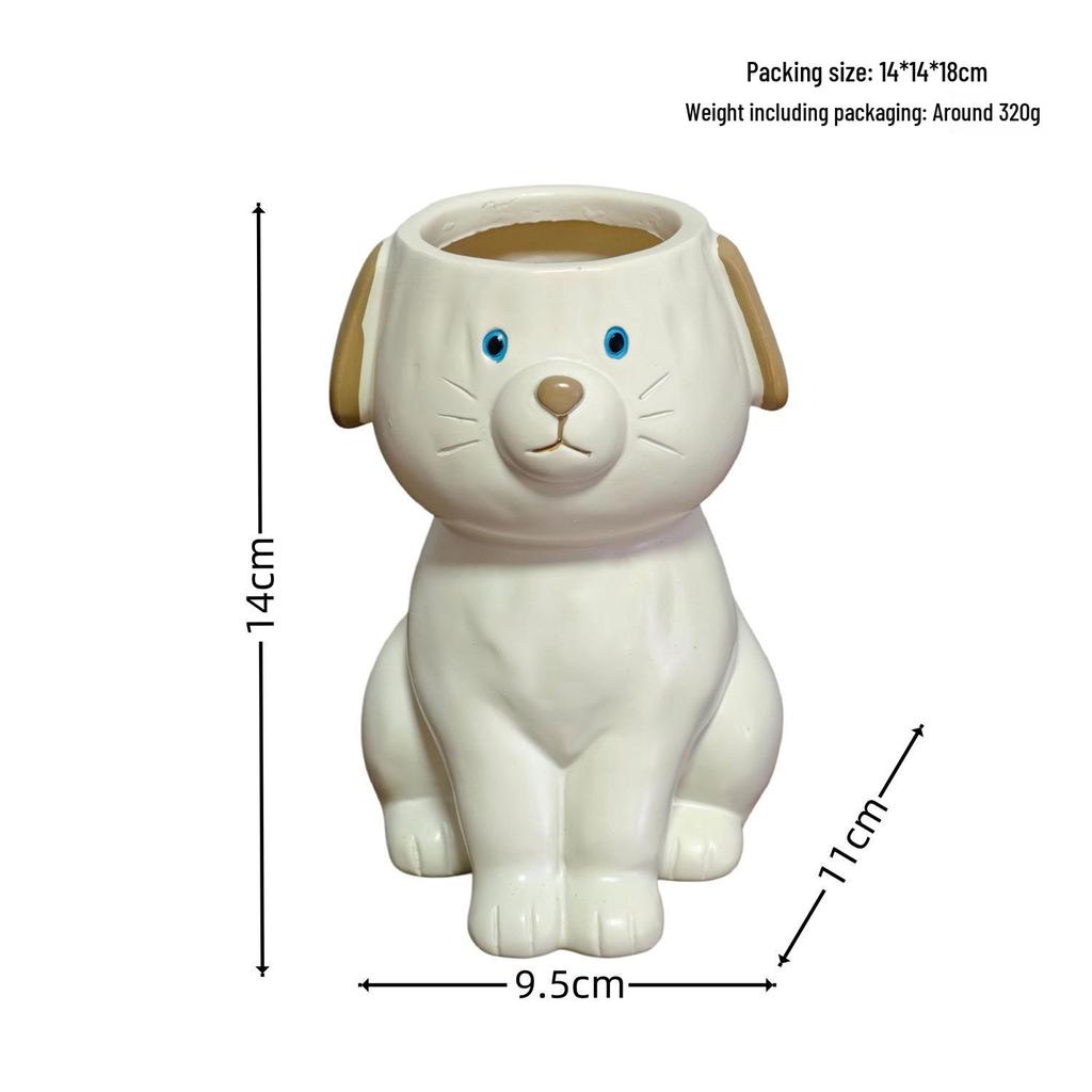 Siamese Cat Resin Vase with Dried Flowers - Decorative Ornament for Entrance, Dining, and Living Room