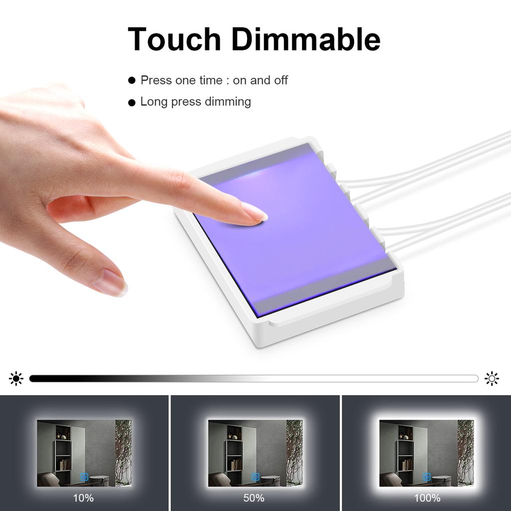 12V 5V USB LED Touch Sensor Switch Penetrable Mirror Dimmer For Bathroom Dressing Table Vanity Makeup Mirror Light Backlight Dec