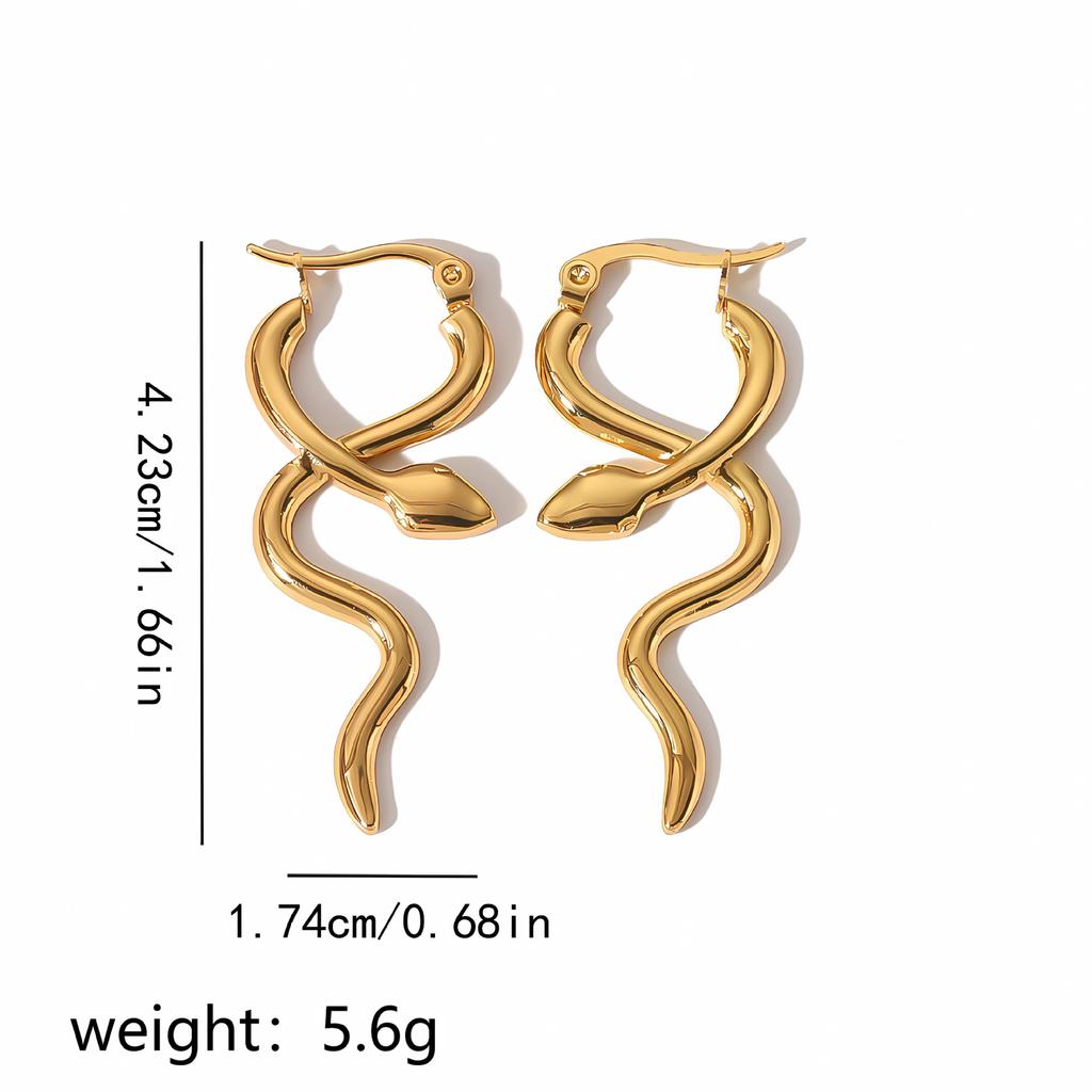 Niche Serpentine титановая стальная пряжка для ушей персонализированная мода 18-каратное золото нержавеющая сталь пряжка для ушей серьги подвеска высокого класса серьги для женщин