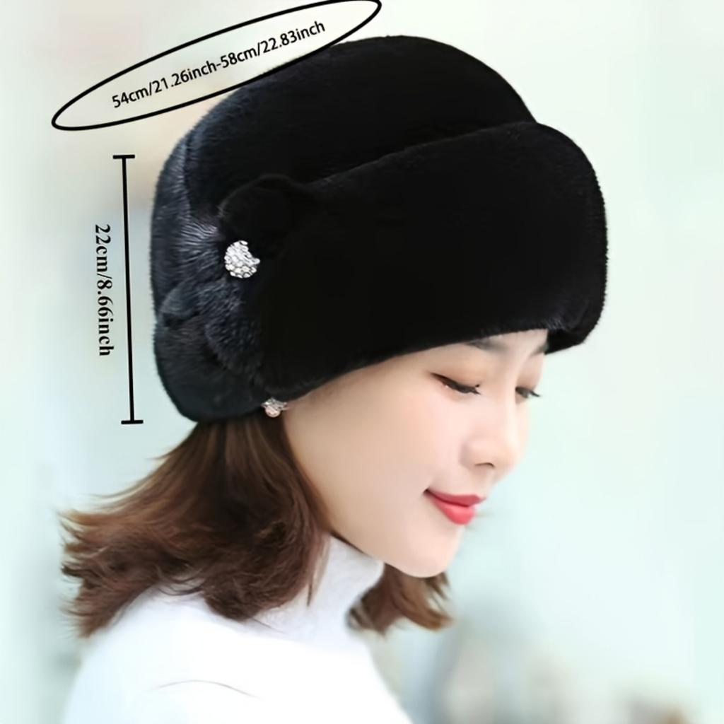 Модная высокая шапка из искусственного меха норки для осени и зимы