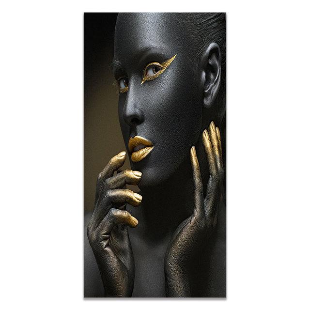 Художественные картины африканских женщин на стене, художественные плакаты и принты, черные руки, держащие золотые украшения, холст, картины, домашний декор