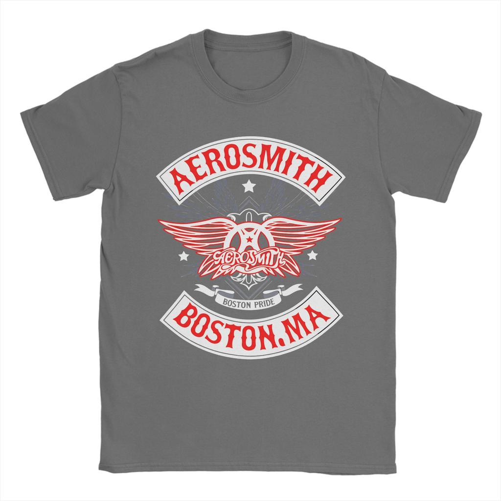 Vintage T Shirt Summer AEROSMITH BOSTON MA Fashion T Shirts Pure Cotton Tshirt for Man Aesthetic Plus Size Short Sleeve Tees