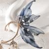 White Flower Fairy Ears Gold Leaf Non-Piercing Earrings  for Halloween Christmas Wedding Party