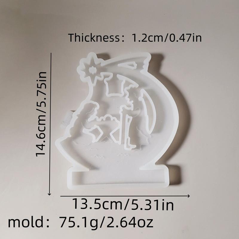 Nativity Silicone Casting Moulds Reusable Silicone Mold Easy Release Nativity Mold Casting Moulds Safe Non-Stick Candle Mold For