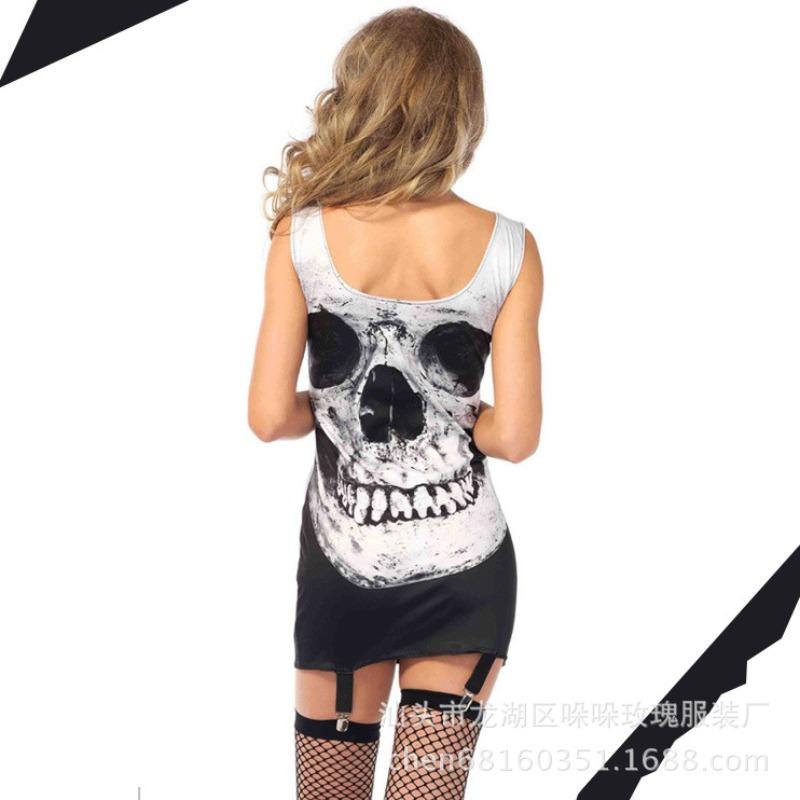 Костюм черепа на Хэллоуин, платье зомби, костюм для сцены бардов-нежити, наряд для вечеринки