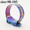 1pcs 26mm /114mm T Bolt Clamp Stainless Steel Hose Clamp Kit Adjustable Titanium Blue Hose Clamps 304 Stainless Steel Hose Clips