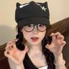 Y2k Cat Ears Baseball Cap Cute Visor Cap Janpanese Star Peaked Hat Outdoor